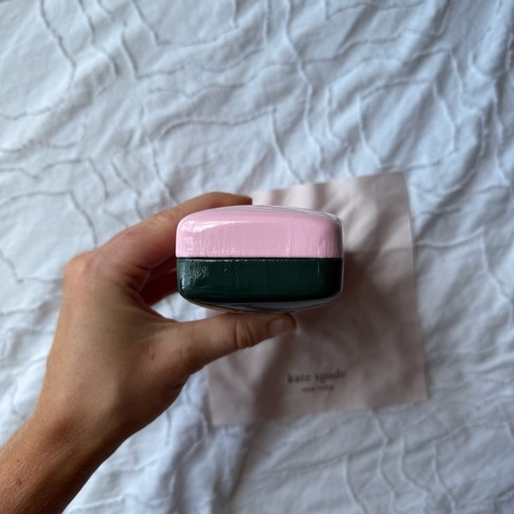 Kate Spade Blush Pink and Dark Green Eyeglass Case with Wipe - Picture 8 of 9